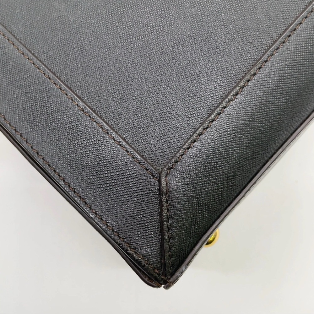 Authentic MCM Gold Hardware Leather Black 2Way Bag with crossbody strap - Picture 11 of 17